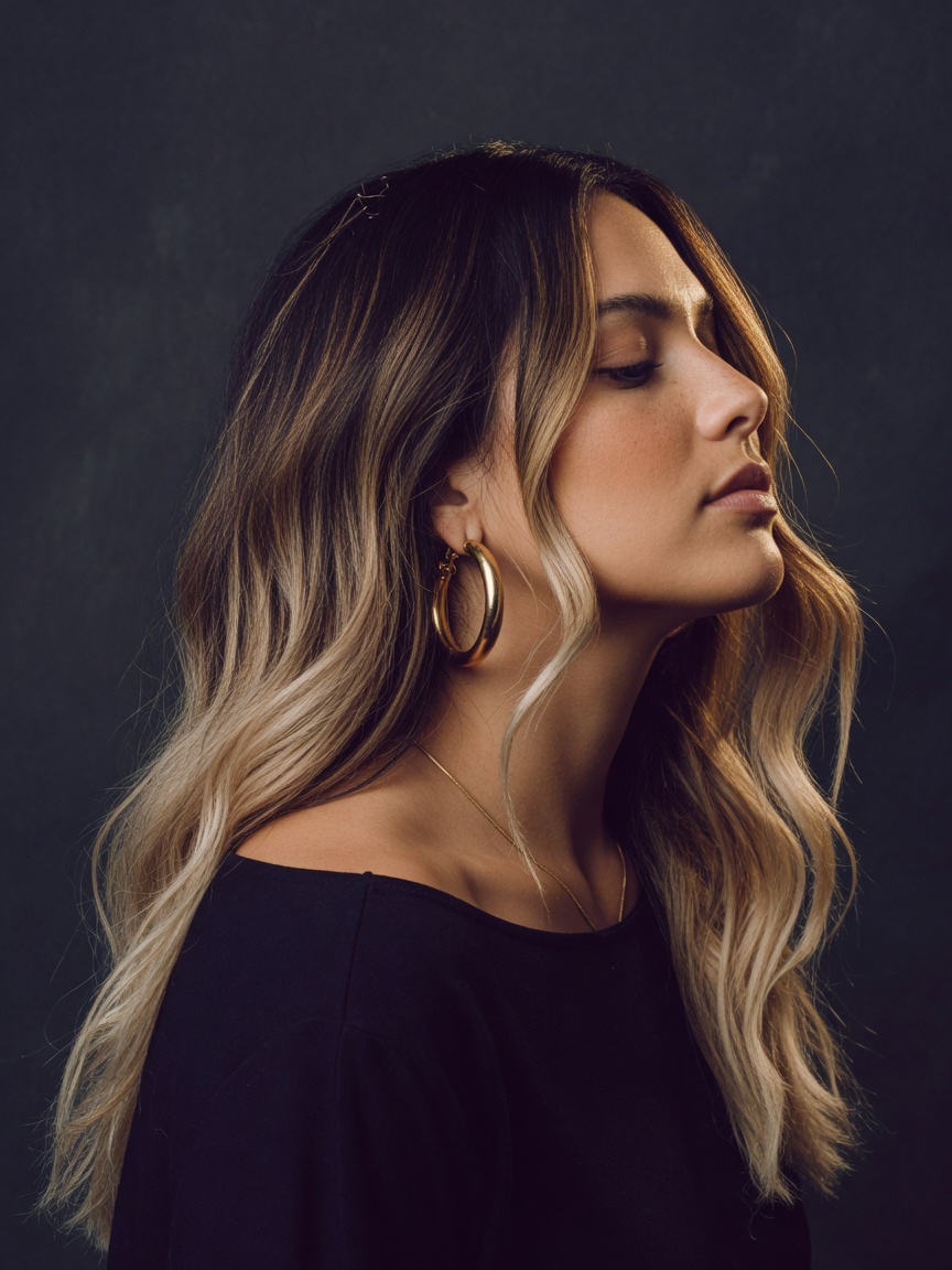 Balayage suave de espresso a champán.