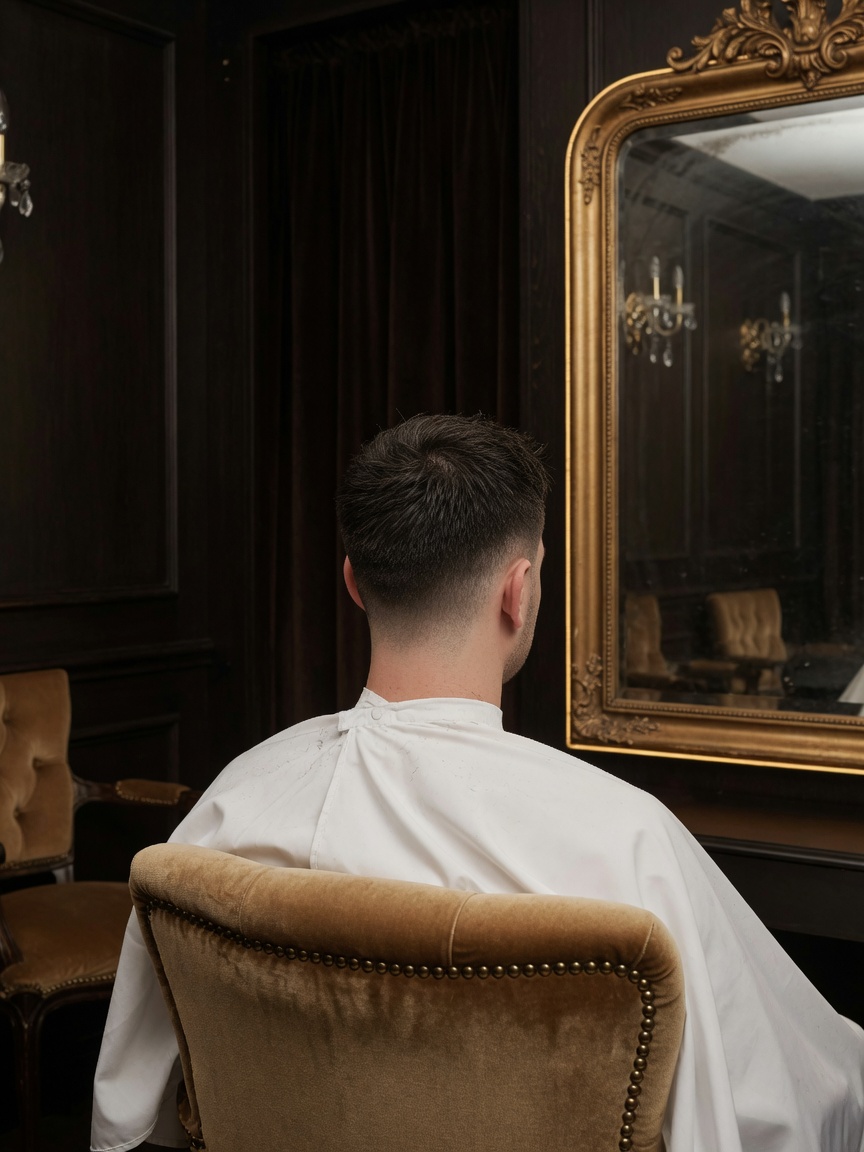 Corte de caballero en la silla de Kaleb Garcia.